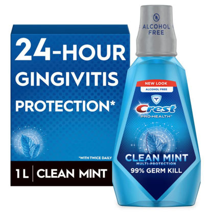 Picture of Crest Pro-Health Multi-Protection Mouthwash with CPC, Clean Mint, 1L (33.8 fl oz), Crest Mouthwash, Gingivitis Treatment