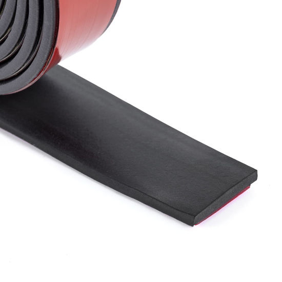 Picture of Adhesive Rubber Strips Neoprene Rubber Sheets, Rolls & Strips with Adhesive Backing Rubber Pads Self Stick Seal Rubber Gasket Adhesive Back for Matting Padding - 1" Wide x 1/8" Thick x 10' Long