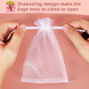 Picture of HRX Package 100pcs White Organza Bags, 4x6 inch Mesh Bags Drawstring Gift Bags Jewelry Pouches for Candy Wedding Favors Christmas