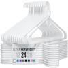 Picture of NEATERIZE Ultra Heavy Duty Plastic Clothes Hangers - White - Durable Coat, Suit and Clothes Hanger. Perchas De Ropa (24 Pack - White)