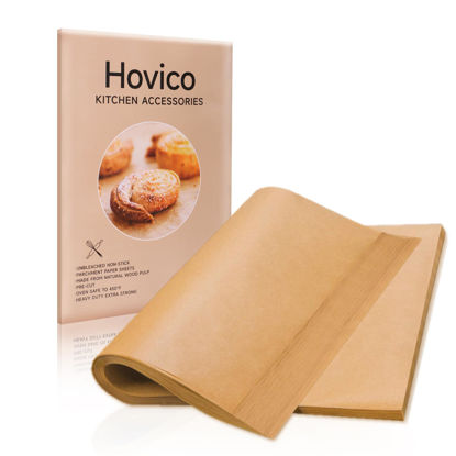 Picture of Hovico 130PCS Parchment Paper Baking Sheets, 9x13 Inch, Precut Non-Stick Parchment Sheets for Baking, Grilling, Air Fryer, Steaming, and More (Unbleached) - Perfect for BBQ, Picnic, Festival, Bread