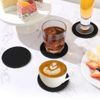 Picture of Silicone Coasters Set of 8 with Holder,Coasters for Drinks,Beer,Coffee Coasters,Suitable for Kinds Cups,Hot or Cold,Anti-SLI,Non-Stick,Anti-Overflow Tabletop Protection and Decor (8 Pcs, Black)