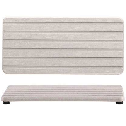 Picture of NiuYichee 2 PCS Water Absorbent Diatomite Coasters Rectangle(8.27"x3.94"), Grooved Design, Water Absorbing Stone Used for Hand Soaps & Plants & toiletries in The Modern Home
