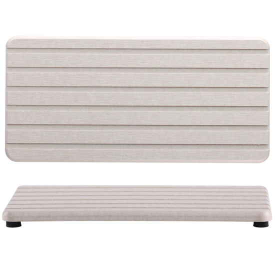 Picture of NiuYichee 2 PCS Water Absorbent Diatomite Coasters Rectangle(8.27"x3.94"), Grooved Design, Water Absorbing Stone Used for Hand Soaps & Plants & toiletries in The Modern Home