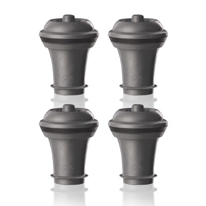 Picture of Vacu Vin Wine Saver Vacuum Stoppers - Set of 4 - Gray - for Wine Bottles - Keep Wine Fresh for Up to a Week with Airtight Seal - Compatible with Vacu Vin Wine Saver Pump
