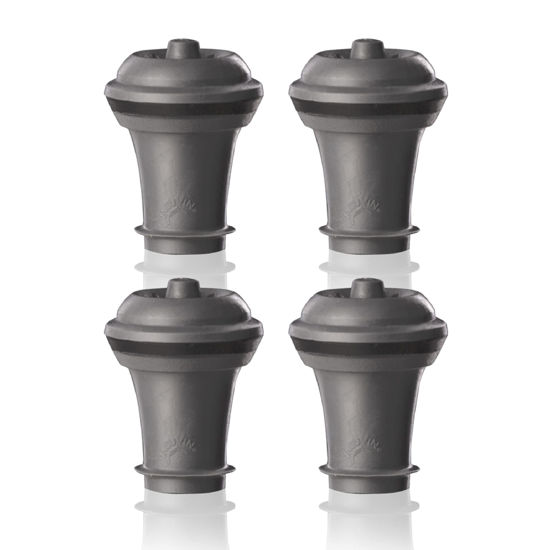 Picture of Vacu Vin Wine Saver Vacuum Stoppers - Set of 4 - Gray - for Wine Bottles - Keep Wine Fresh for Up to a Week with Airtight Seal - Compatible with Vacu Vin Wine Saver Pump