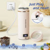 Picture of Travel Electric Kettle Portable Mini Kettle,Small Hot Water Boiler with 4 Temperature Settings,304 Stainless Steel,Fast Boiling Water with Auto Shut-Off and Boil Dry Protection (Beige, 400ML)