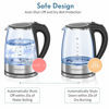 Picture of MegaWise Electric Kettle, 1.8L Borosilicate Glass Tea Kettle with LED Light, Auto Shut-Off and Boil-Dry Protection Cordless Kettle Fast Boiling