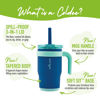 Picture of REDUCE 14 Oz Coldee Kids Tumbler with Lid and Straw - Coldee Insulated Travel Mug - Spill-Proof, Sweatproof Stainless Steel, BPA-Free - Includes Handle, Reusable Silicone Straw - Nautical Mist