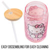 Picture of Silver Buffalo Sanrio Hello Kitty Waving Pink Glass Jar Tumbler with Bamboo Lid and Glass Straw, 16 Ounces