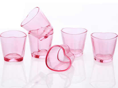 Picture of Srgeilzati Heart Shot Glasses Set, Pink Shot Glass Cute For Bar Cart Accessories 1.5oz