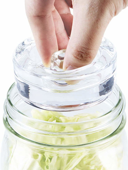 Picture of 4-Pack of Fermentation Glass Weights with Easy Grip Handle for Wide Mouth Mason Jars