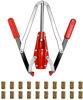 Picture of Double Lever Hand Corker - For Standard Wine, Belgian Beer, and Synthetic Plastic Corks, Wine Corker Tool with 20 Count Wine Corks (Red)