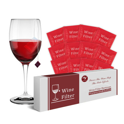 Picture of V7T7V7 Wine Sulfite Filter To Remove Sulfite And Histamine, Eliminate Headaches, Reduce Wine Allergies(12 Pack)