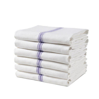 Picture of Kitchen Towel Set - 100% Cotton Kitchen Towels, Reusable Dish Rags, Blue Dish Towels for Kitchen, Soft Absorbent Tea Towels, Durable Kitchen Hand Towels, 14” x 25” Kitchen Dish Towels - 6 Pack
