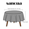 Picture of sancua Round Tablecloth - 60 Inch - Water Resistant Spill Proof Washable Polyester Table Cloth Decorative Fabric Table Cover for Dining Table, Buffet Parties and Camping, Black