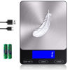 Picture of Food Scale -33lb Digital Kitchen Scale for Food Ounces Grams Rechargeable 304 Stainless Steel,Batteries and Type-C Charging | Perfect for Meal Prep, Cooking, and Baking, Black