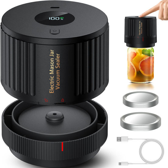 Picture of LOVE MOMENT Electric Mason Jar Vacuum Sealer Kit for Wide Mouth and Regular Mouth Mason Jars