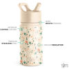 Picture of Simple Modern Kids Water Bottle with Straw Lid | Insulated Stainless Steel Reusable Tumbler for Toddlers, School | Summit Collection | 14oz, Chloe Floral