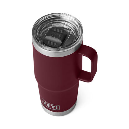Picture of YETI Rambler 20 oz Travel Mug, Stainless Steel, Vacuum Insulated with Stronghold Lid, Wild Vine Red