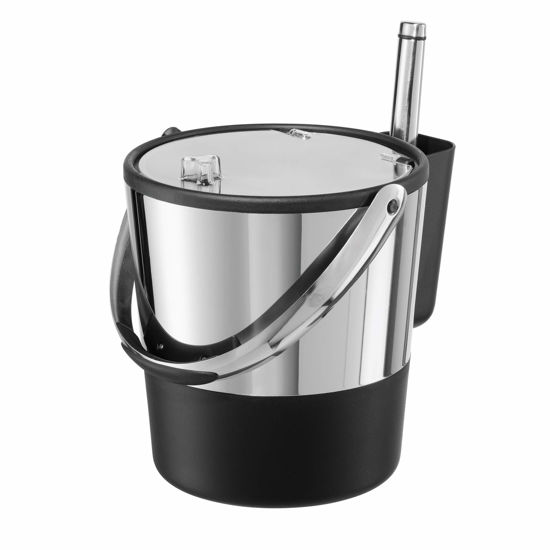 Picture of Oggi Insulated Ice Bucket, 4 Quart / 3.8 L, Stainless Steel, Black.