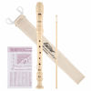 Picture of Eastar Soprano Recorder Instrument for Kids Beginner, Baroque Fingering C Key Recorder Instrument 3 Piece with Cleaning Kit, Thumb Rest, Cotton Bag, Fingering Chart, ERS-21BN, Natural, School-Approved