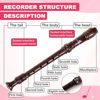 Picture of Soprano Recorder Instrument for Beginners Student - German Fingering 8 Hole Flute ABS Descant Recorders 3pcs Removable with Cleaning Rod and Storage Bag, Brown