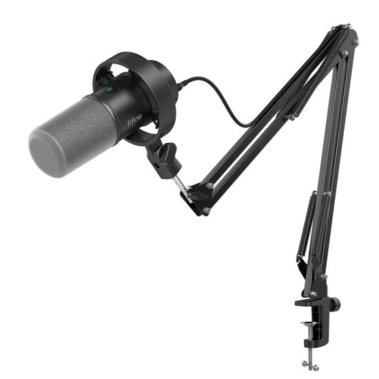 Picture of FIFINE K688 Podcast Microphone Kit, USB/XLR Dynamic Microphone with Boom Arm for PC/XLR Mixer, Gaming Mic with Mute Button, Headphone Jack for Vocal, Voice-Over, Streaming, Music Recording -K688CT