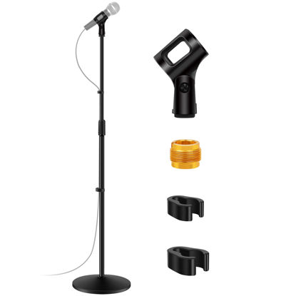 Picture of InnoGear Mic Stand, Microphone Stand Floor Detachable Boom Mic Arm Stands with Weighted Round Base, Height Adjustable from 34" to 60" for Blue Yeti HyperX QuadCast Shure SM58 Samson Q2U Fifine K669B