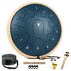 Picture of HOPWELL Steel Tongue Drum - 13 Inches 15 Notes Tongue Drum - Hand Pan Drum with Music Book, Handpan Drum Mallets and Carry Bag, D Major (Navy Blue)