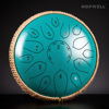 Picture of HOPWELL Steel Tongue Drum - 15 Note 12 Inch Tongue Drums - Percussion Instruments - Hand Pan Drum with Music Book, Drum Mallets and Carry Bag, D Major, Malachite Green
