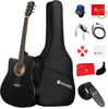 Picture of Vangoa Left Handed Acoustic Electric Guitar Kit for Adult Beginner Full Size Cutaway Lefty Acoustic Guitar Bundle Set with Built-in 4 Band EQ Bag Tuner Cable Strap Capo String, Matte Black