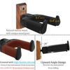 Picture of Onmiwod Guitar Wall Mount, Auto Lock Black Walnut Wood Guitar Hanger, Guitar Wall Hangers, Guitar Holder Hook Wall Stand for Classical, Acoustic, Electric Guitar, Bass, Gift for Guitar Player