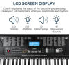 Picture of 61 Key Portable Electronic Keyboard Piano w/Lighted Full Size Keys, LCD, Headphones, X-Stand, Stool, Music Rest, Microphone, Note Stickers, Built-In Speakers,3 Teaching Modes
