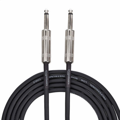 Picture of Amazon Basics TS 1/4 Inch Straight Instrument Cable for Electric Guitar/Bass and Keyboard, 10 Foot, Black