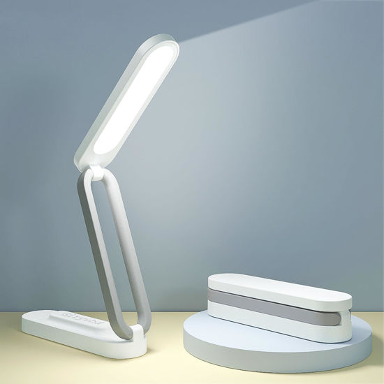 Picture of Giryuhd LED Desk Lamp for Office Home & Battery Operated Lamp Rechargeable Lamp Foldable & Portable Light, LED Desk Light Strip, 3 Brightness Dimmable Small Desk Lamp Wireless Reading Lamp
