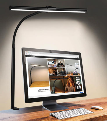 Picture of ACNCTOP Desk Lamp for Office Home - Eye-Caring Architect Task Lamp 25 Lighting Modes Adjustable LED Desk Lamp Flexible Gooseneck Clamp Light for Workbench Drafting Reading Study