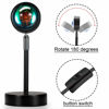 Picture of Balkwan Sunset Lamp Projection Rotation Rainbow Lamp Led Romantic Visual Led Light Network Red Light with USB Modern Floor Stand Night Light Living Room Bedroom Decor (Sunset Red)