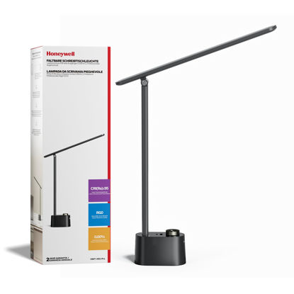 Picture of Honeywell Upgraded LED Desk Lamp - H01 Pro Sunturalux™ Foldable Desk Light with USB A+C Charging Ports, 3 Color Modes Dimmable Table Lamp for Home Office Reading(Black)