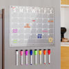 Picture of Neatsure Acrylic Magnetic Dry Erase Board Calendar for Fridge, Clear Monthly Planner Whiteboard for Refrigerator, w/ 8 Colors Markers, 15"x11"