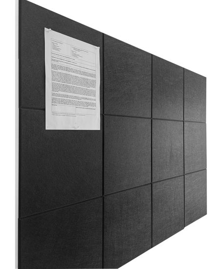 Picture of DECORITA Large Cork Board Alternative - 12 Pack Felt Wall Tiles with Safe Removable Adhesive Tabs, Cork Boards for Walls Cork Board for Office Pin Board Tack Board Cork Board 48 x 36 - Black