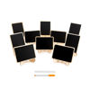 Picture of DSTELIN 10 Pack Mini Chalkboards Signs with Easel Stand, Small Rectangle Chalkboards Blackboard, Wood Place Cards for Weddings, Birthday Parties, Message Board Signs and Event Decoration