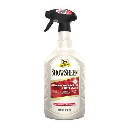 Picture of Absorbine ShowSheen Hair Polish & Detangler 32oz Spray Bottle, Horse and Dog Coat, Mane and Tail, Instant Detangling & Reduces Hair Breakage for Healthy Grooming & Radiant Shine