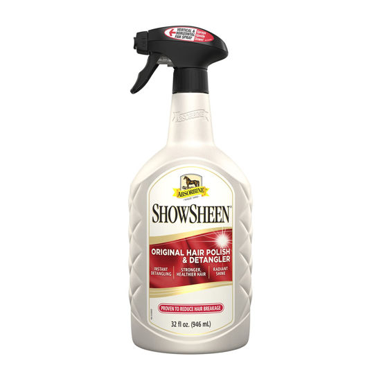 Picture of Absorbine ShowSheen Hair Polish & Detangler 32oz Spray Bottle, Horse and Dog Coat, Mane and Tail, Instant Detangling & Reduces Hair Breakage for Healthy Grooming & Radiant Shine