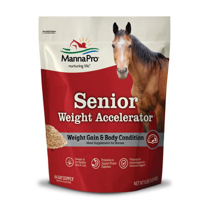 Picture of Manna Pro Weight Accelerator for Senior Horses | Made with Omega 3 Fatty Acids from Flaxseed | 8 Pounds