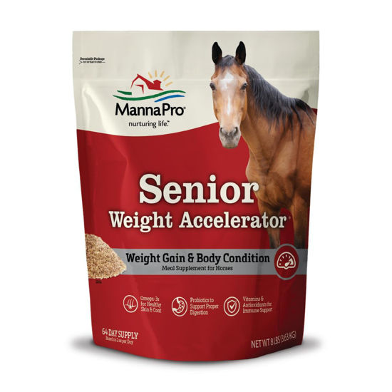 Picture of Manna Pro Weight Accelerator for Senior Horses | Made with Omega 3 Fatty Acids from Flaxseed | 8 Pounds