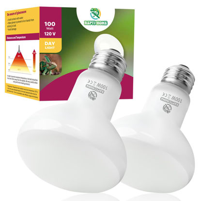 Picture of REPTI HOME Reptile Heat Lamp Bulbs, Simulate Natural Sunlight Heat Light Bulb, 2 Pack 100W Amphibian Terrarium Basking Spot Lamp for Reptile, Bearded Dragon, Lizard, Turtle, Snake