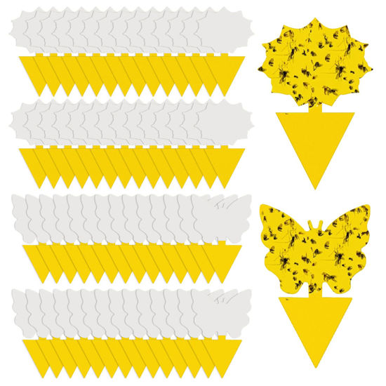 Picture of Cleanuper 58 Pcs Flying Insect Traps for Plants,Indoors, Outdoors, Kitchen, Office, Yellow Sticky Traps for Fungus Gnat, Fly and Flying Insects, Non-Toxic & Odorless, Kid & Pet Safe, Economic Pack