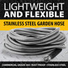 Picture of Bionic Steel Metal Garden Hose 50 Ft with Nozzle, 304 Stainless Steel Water Hose, 50 Ft Garden Hose Tough & Flexible, Lightweight, Crush Resistant Fittings, Kink & Tangle Free, Rust Proof - 2024 Model