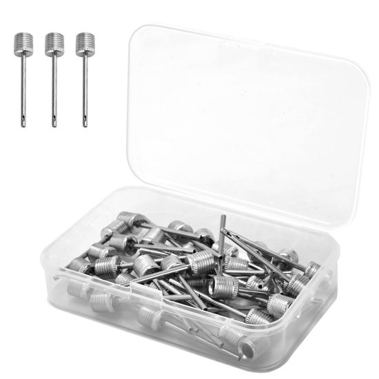 Picture of homepa 35pcs Air Pump Needle, Inflation Needle for Basketball, Soccer Ball, Volleyball, Football or Rugby Balls US Replacement Ball Pin Inflating with Portable Storage Box